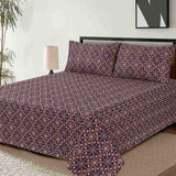 3 Pcs Rustic Geometric Patterned Bedsheet Set With Matching Pillow Covers