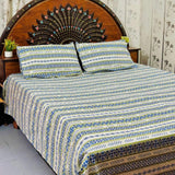 3 Pcs Geometric Patterned Bedsheet Set with Matching Pillow Covers