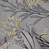 3 Pcs Yellow accented gray botanical bedsheet set