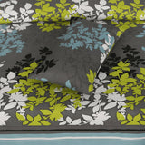 3 Pcs Floral Design With Gray, Blue, Green, And White Accents Bedsheet Set