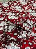 3 Pcs Red & White Bedsheet Set with Artistic Design